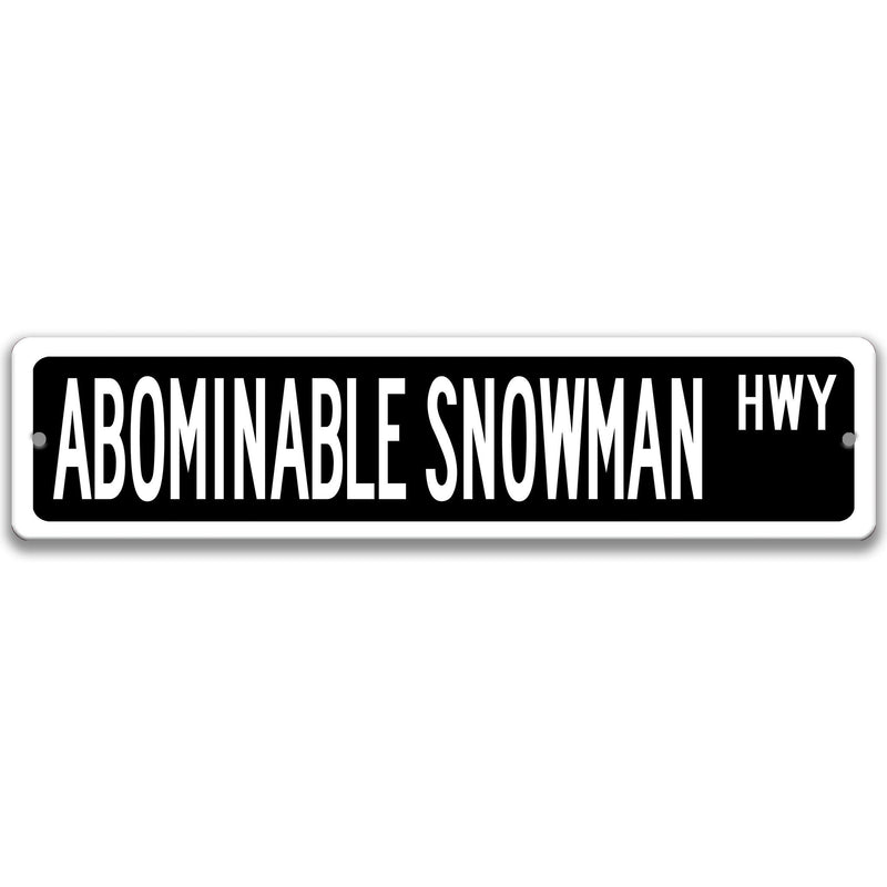 Abominable Snowman Sign Black