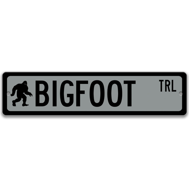 Bigfoot with Silhouette Metal Street Sign - Designs by Linda Nee