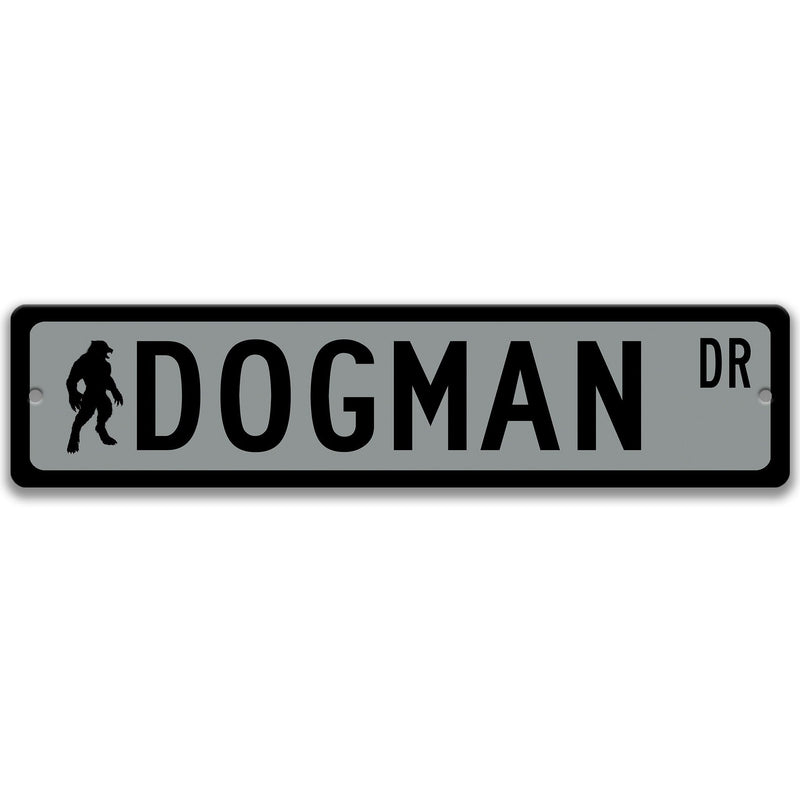 Dogman with Silhouette Metal Street Sign - Designs by Linda Nee