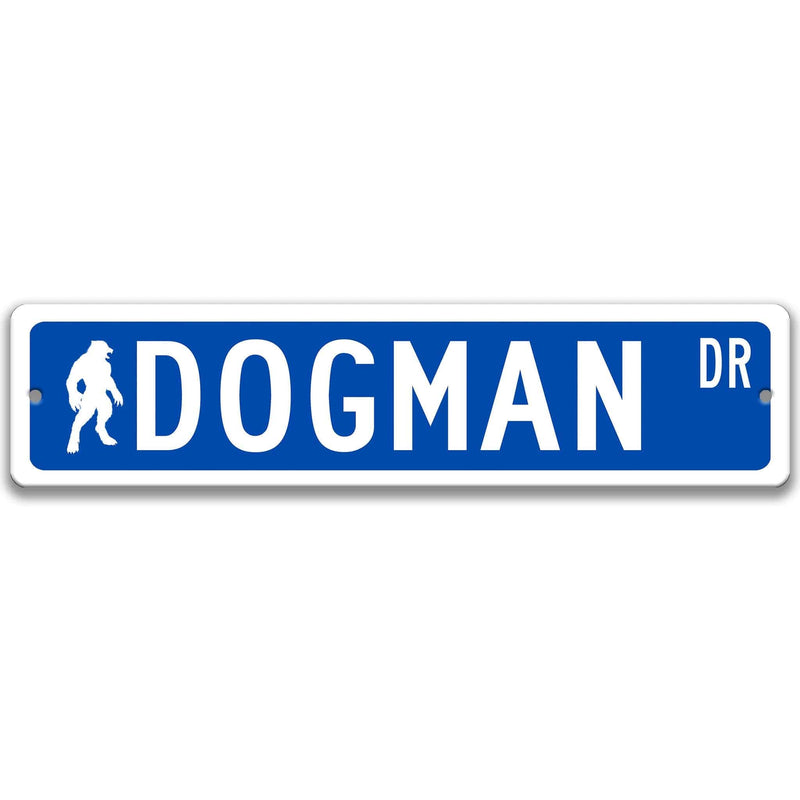 Dogman with Silhouette Metal Street Sign - Designs by Linda Nee