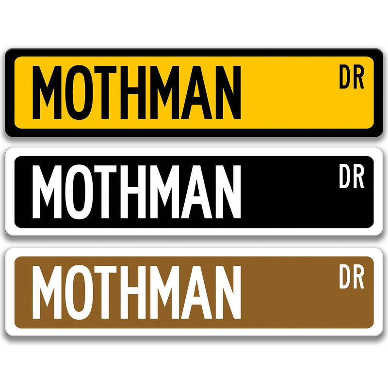 Mothman Metal Street Sign - Designs by Linda Nee