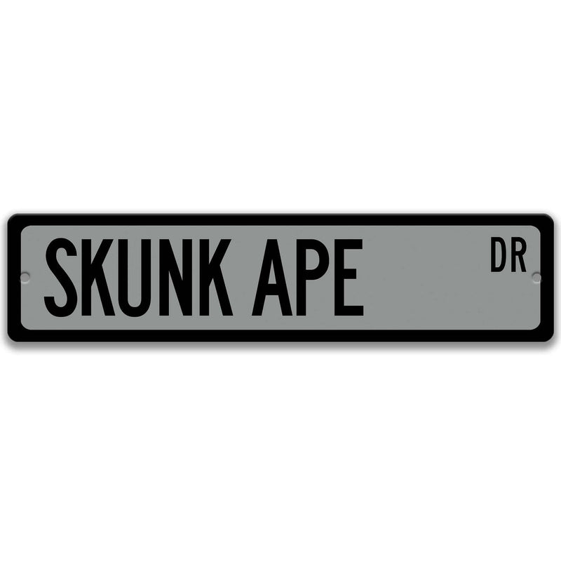 Skunk Ape Metal Street Sign - Designs by Linda Nee