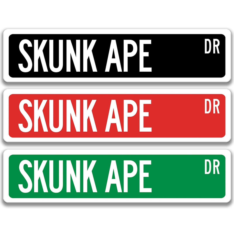 Skunk Ape Metal Street Sign - Designs by Linda Nee