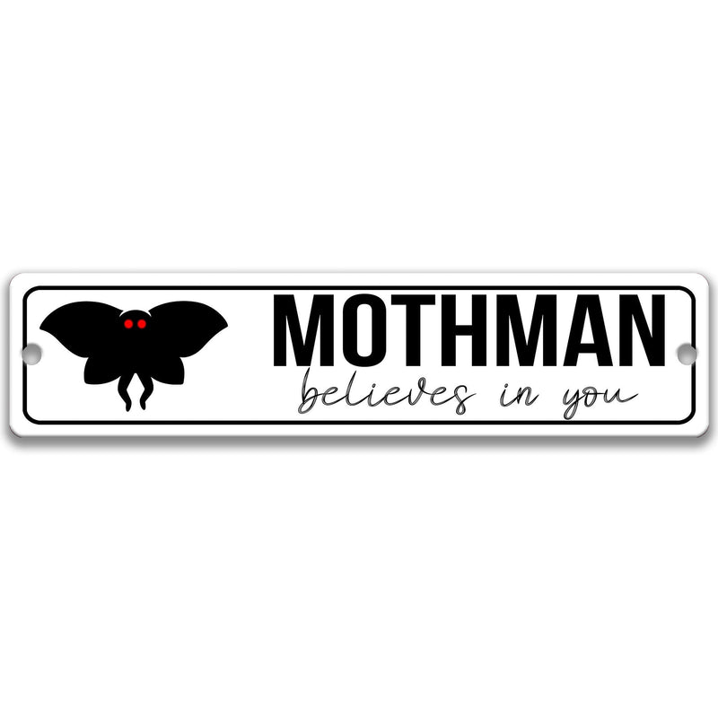 Mothman Believes in You Metal Sign - Designs by Linda Nee