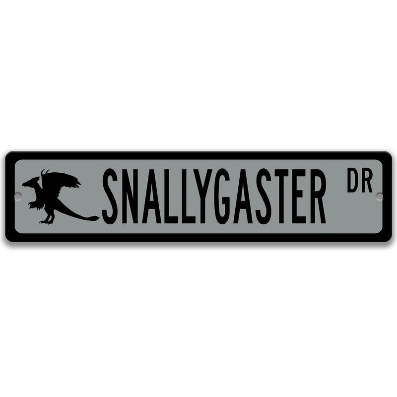 Snallygaster with Silhouette Metal Street Sign - Designs by Linda Nee