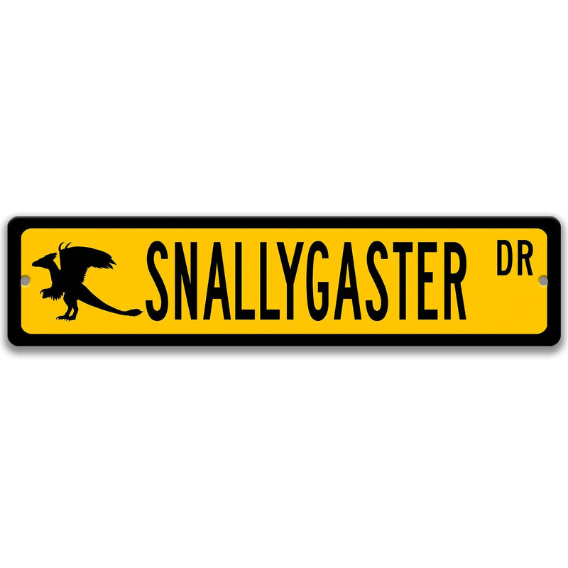 Snallygaster with Silhouette Metal Street Sign - Designs by Linda Nee