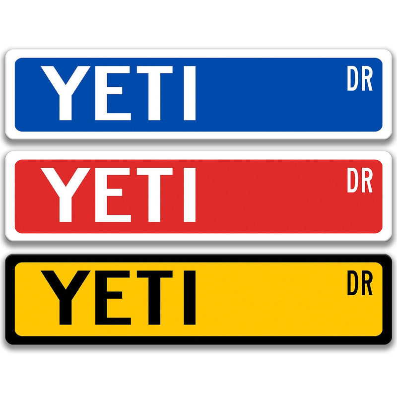 Yeti Metal Street Sign - Designs by Linda Nee