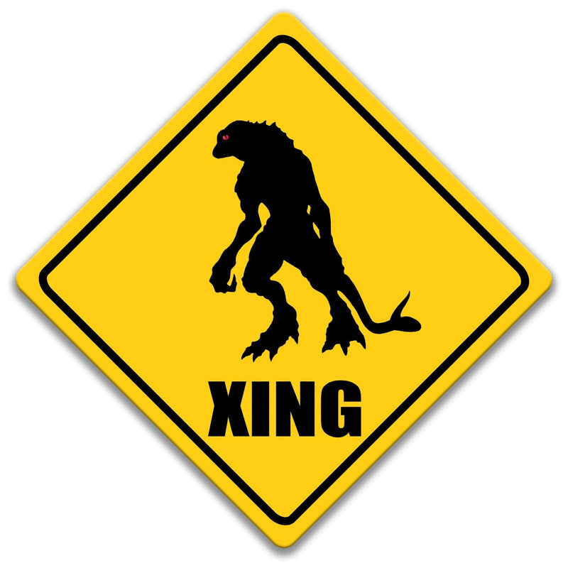 Lizard Man XING Caution Sign - Designs by Linda Nee