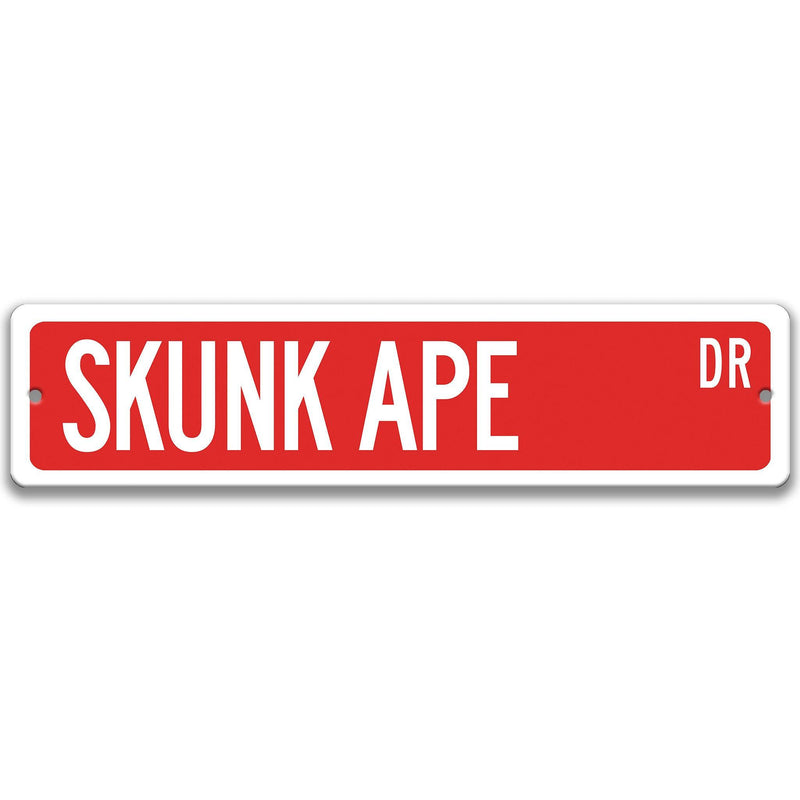 Skunk Ape Metal Street Sign - Designs by Linda Nee