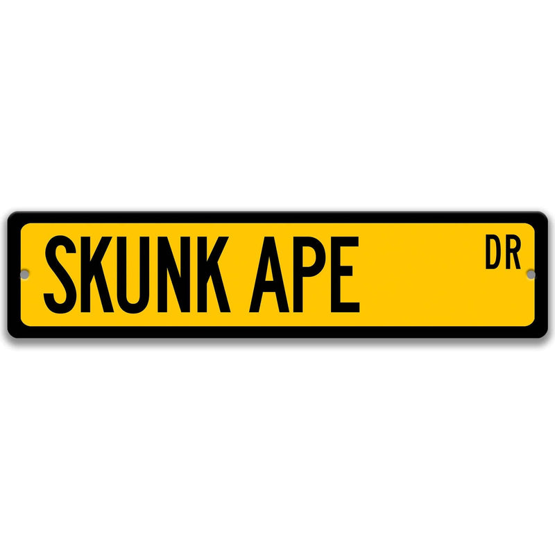 Skunk Ape Metal Street Sign - Designs by Linda Nee