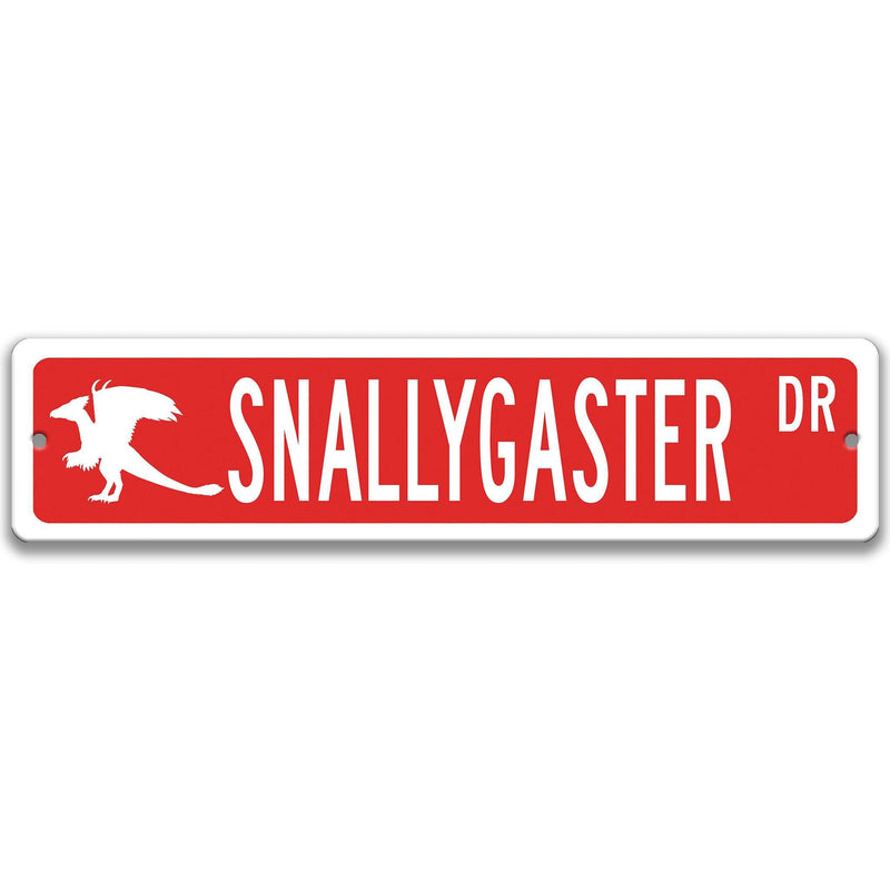 Snallygaster with Silhouette Metal Street Sign - Designs by Linda Nee