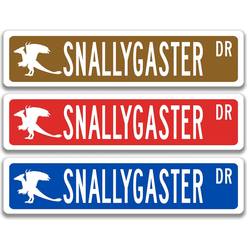 Snallygaster with Silhouette Metal Street Sign - Designs by Linda Nee