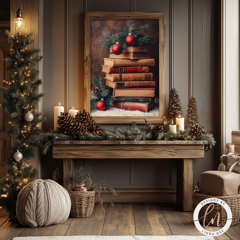 a picture of a fireplace with christmas decorations