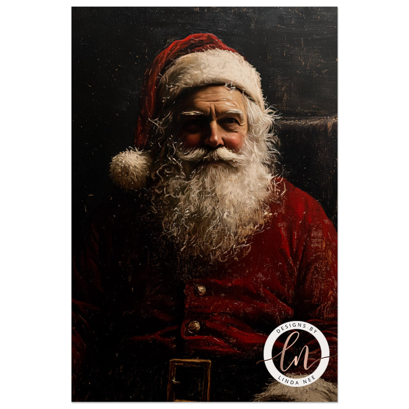 a portrait of a man wearing a santa suit