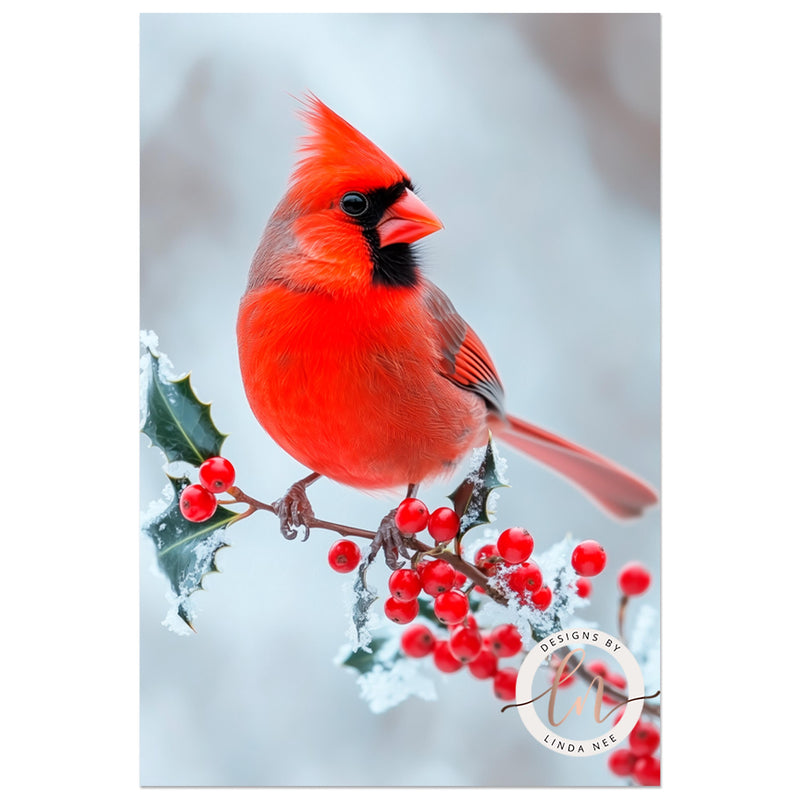 a red bird sitting on top of a tree branch