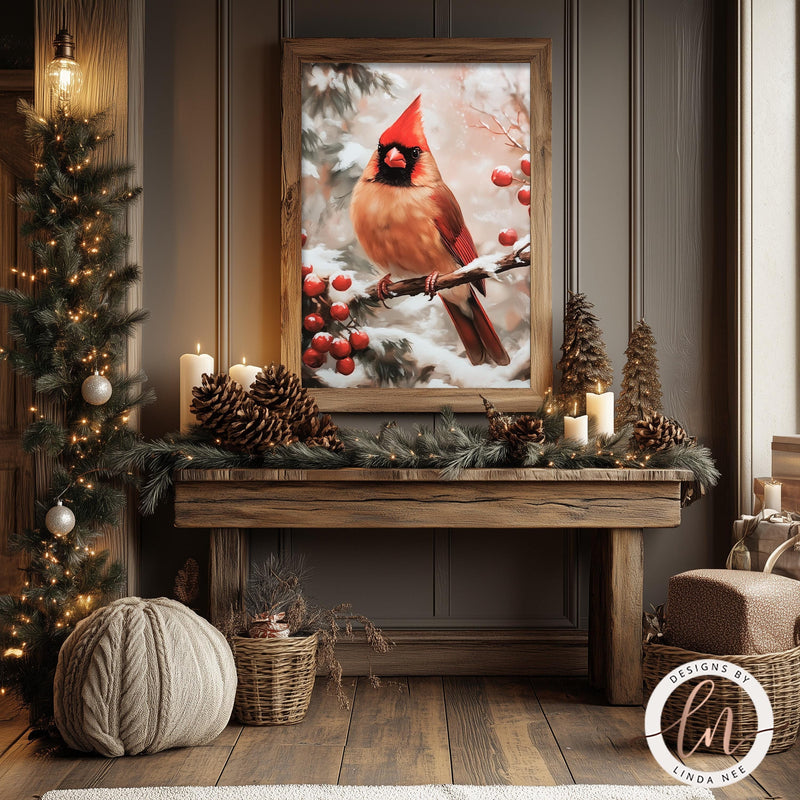 a picture of a cardinal sitting on a tree branch