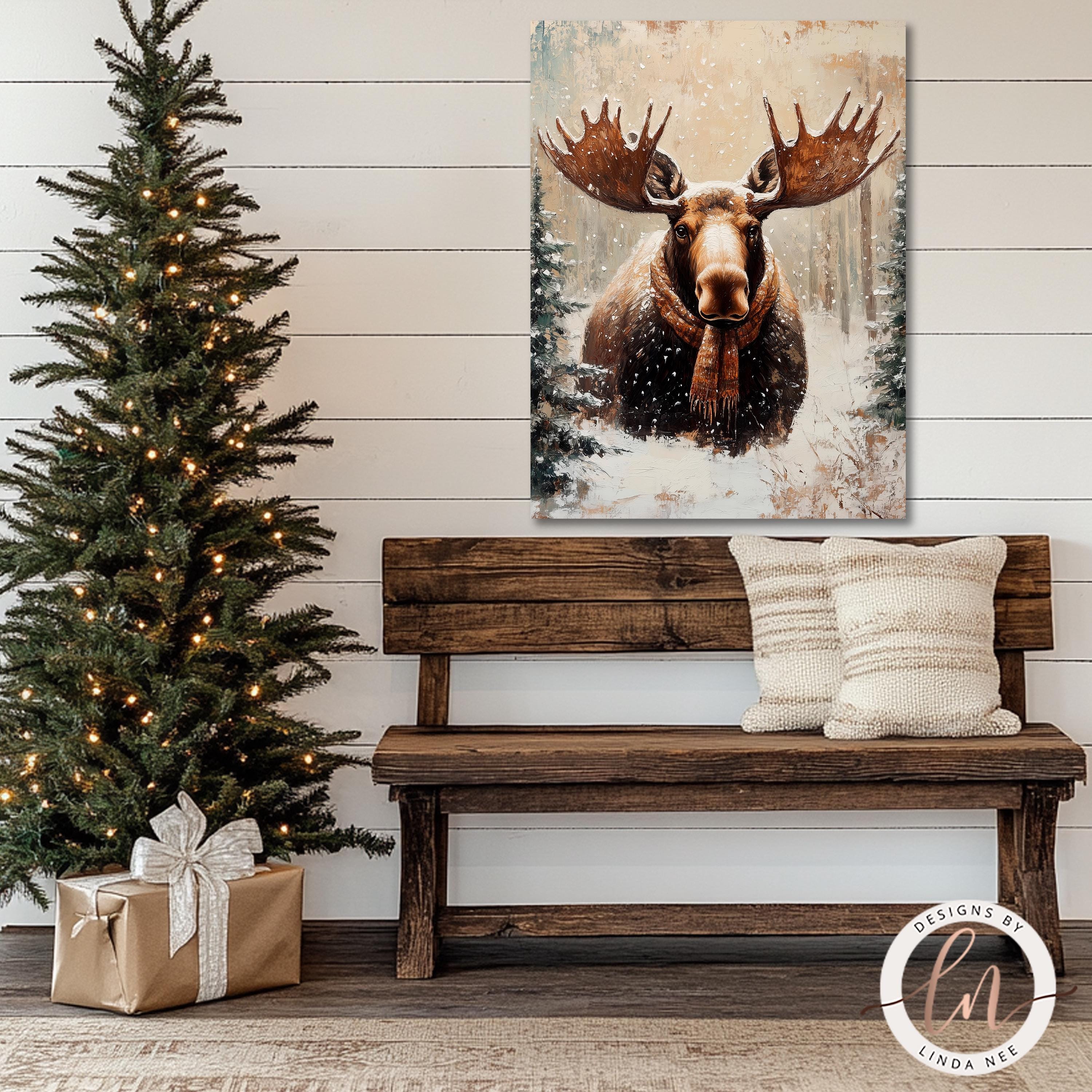 Cute Winter Moose Woodland Animalsadorable kids art