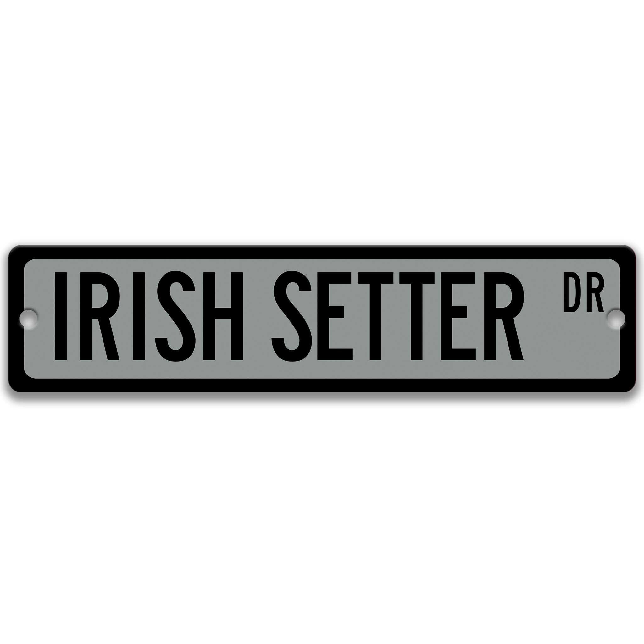 Irish Setter Dog Metal Street Sign