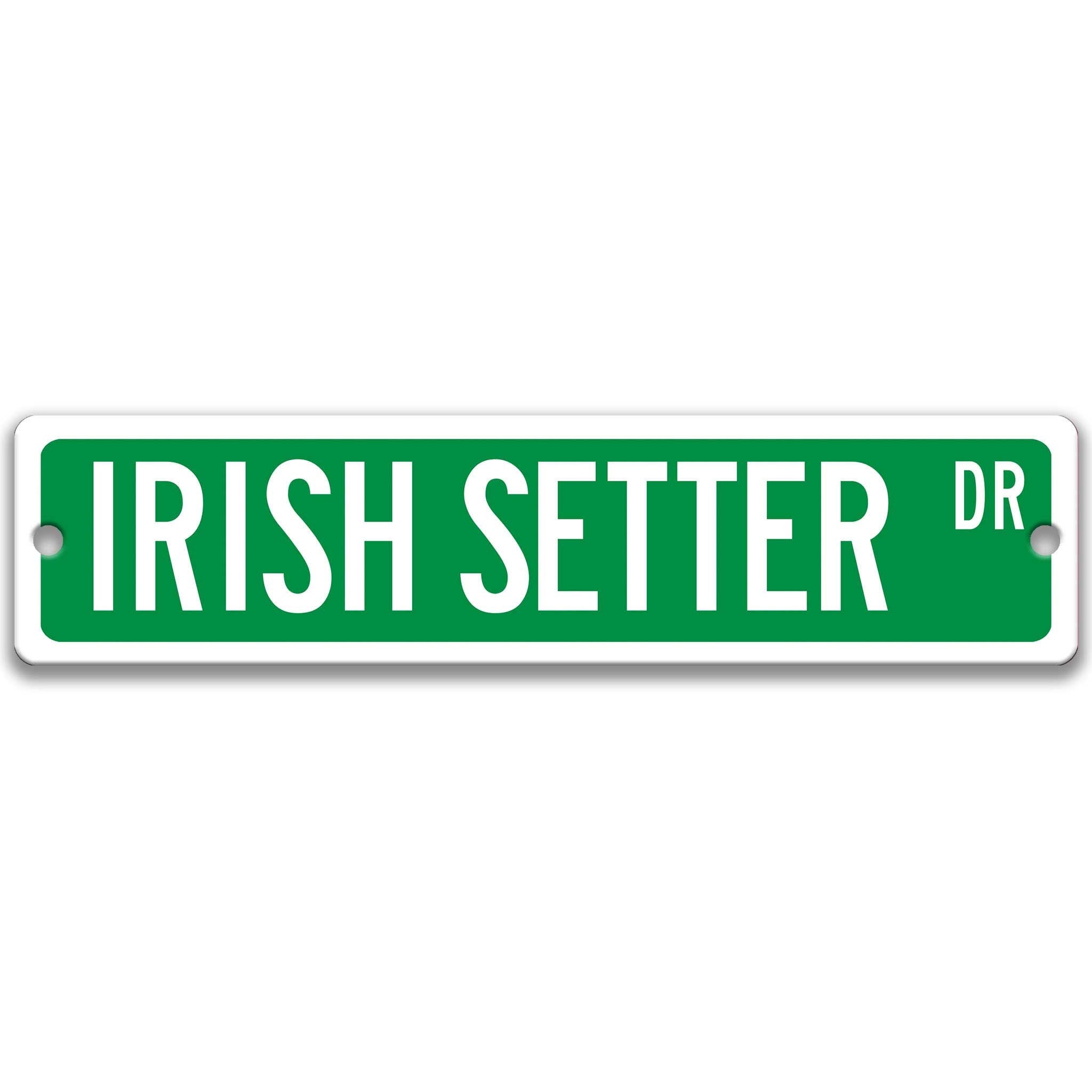 Irish Setter Dog Metal Street Sign