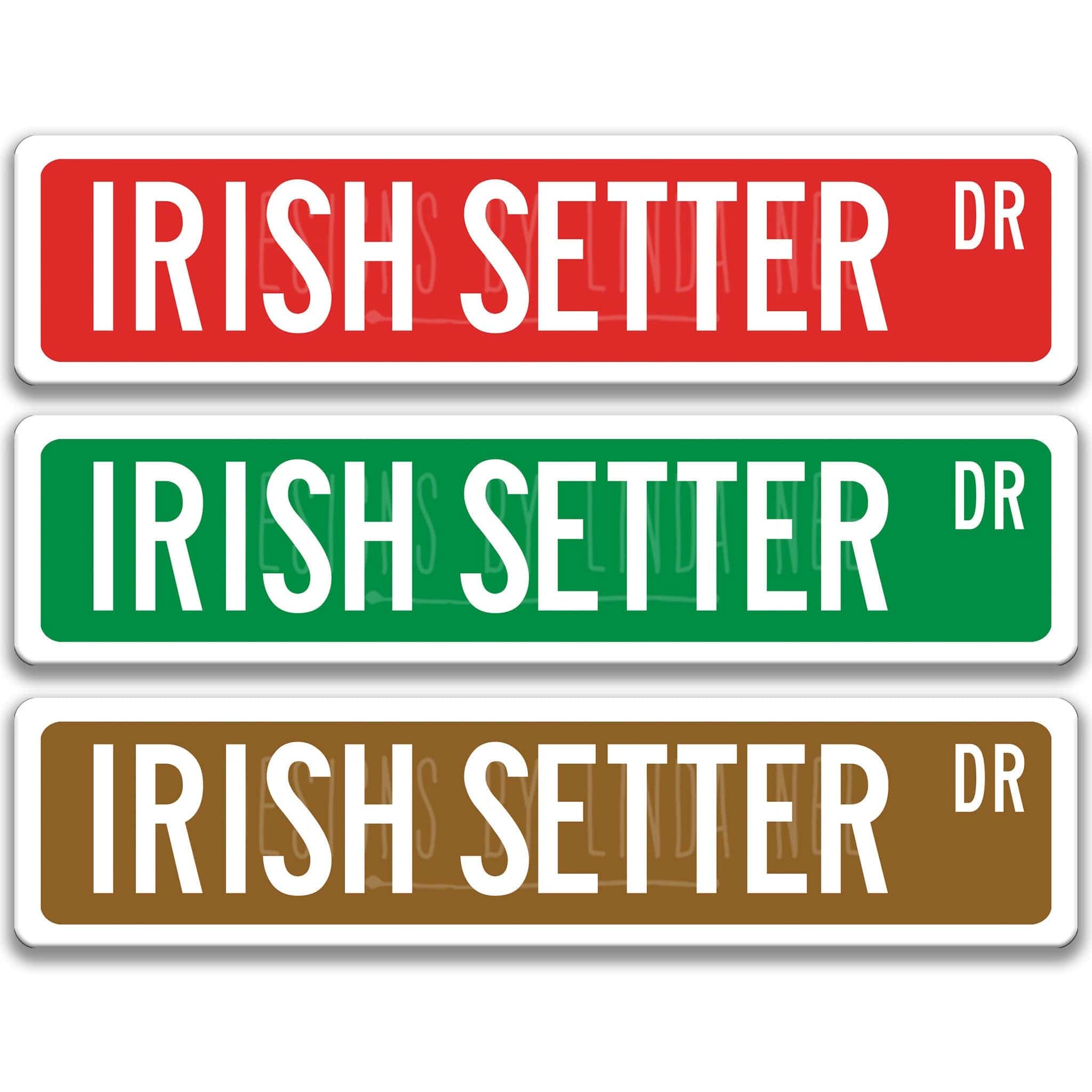 Irish Setter Dog Metal Street Sign