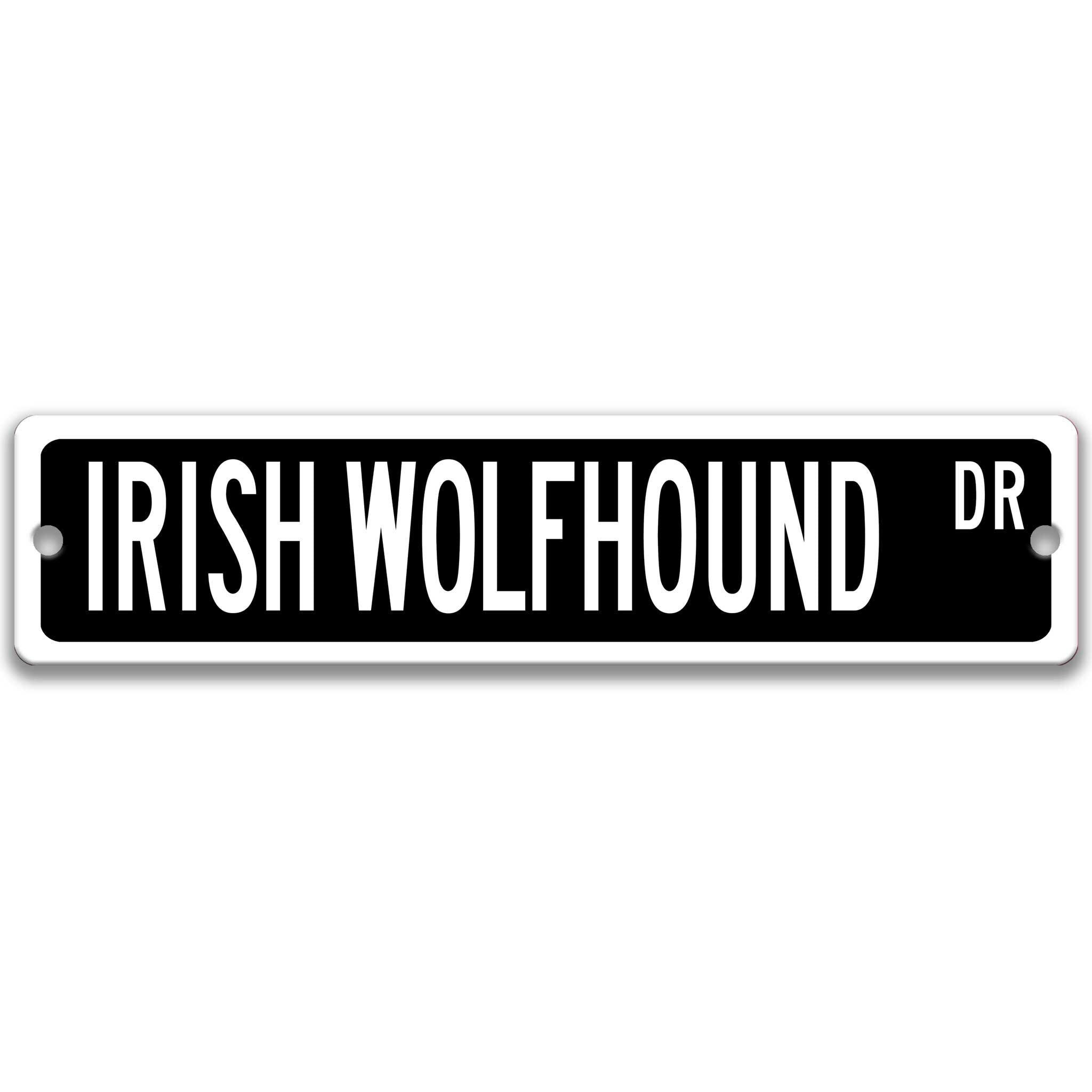 Irish Wolfhound Dog Metal Street Sign