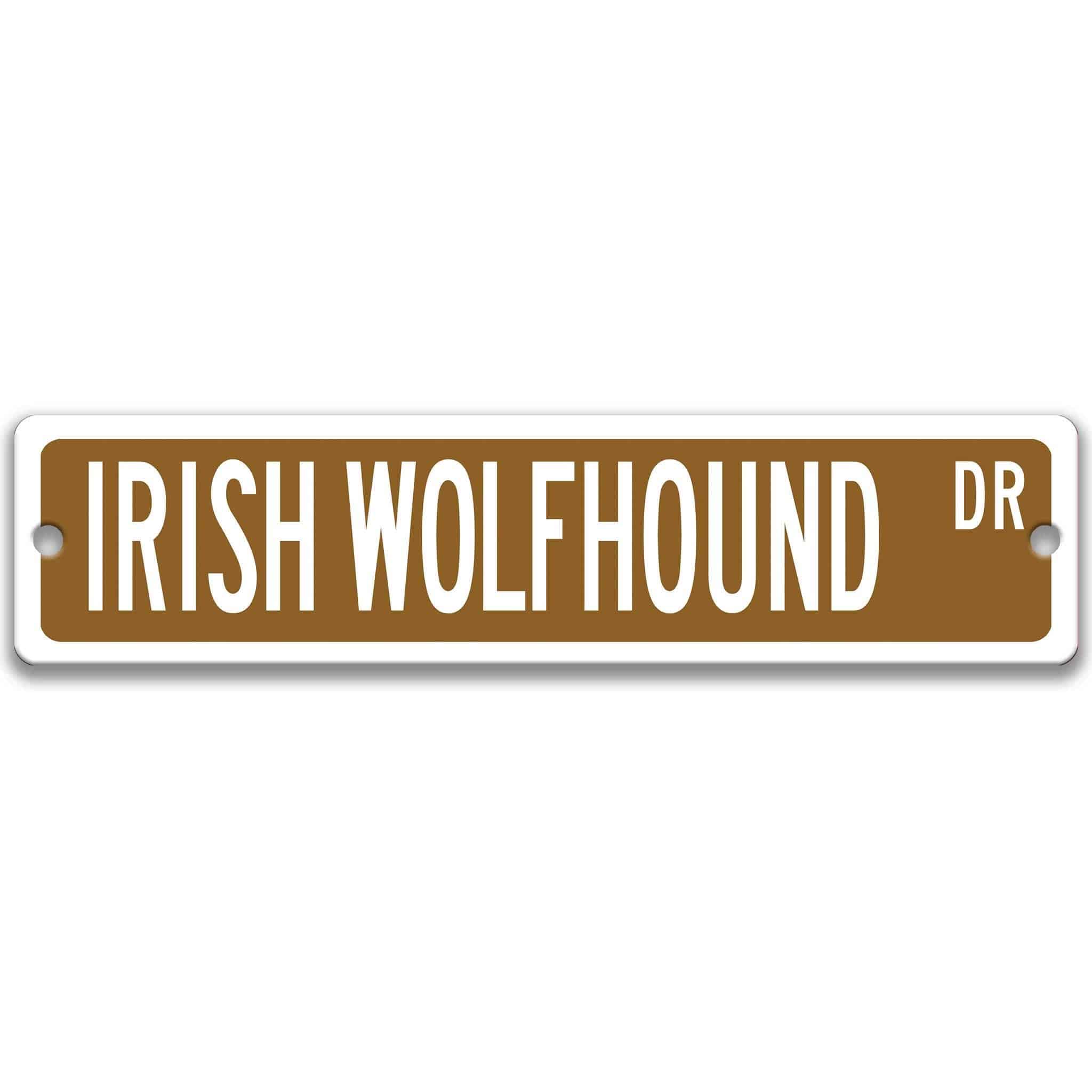 Irish Wolfhound Dog Metal Street Sign