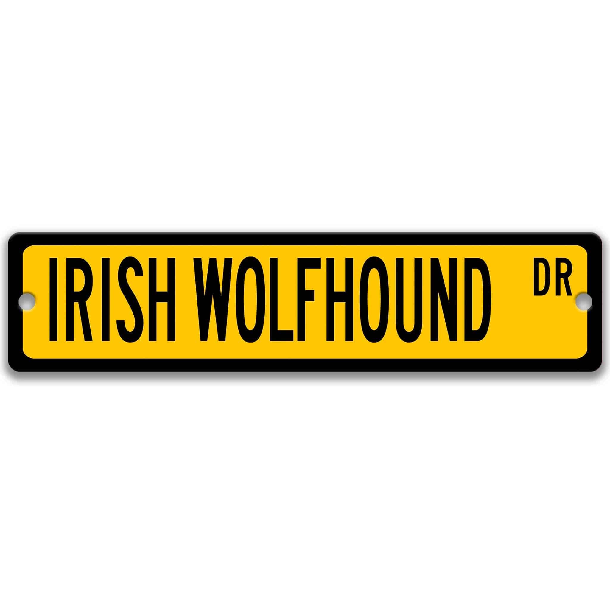 Irish Wolfhound Dog Metal Street Sign