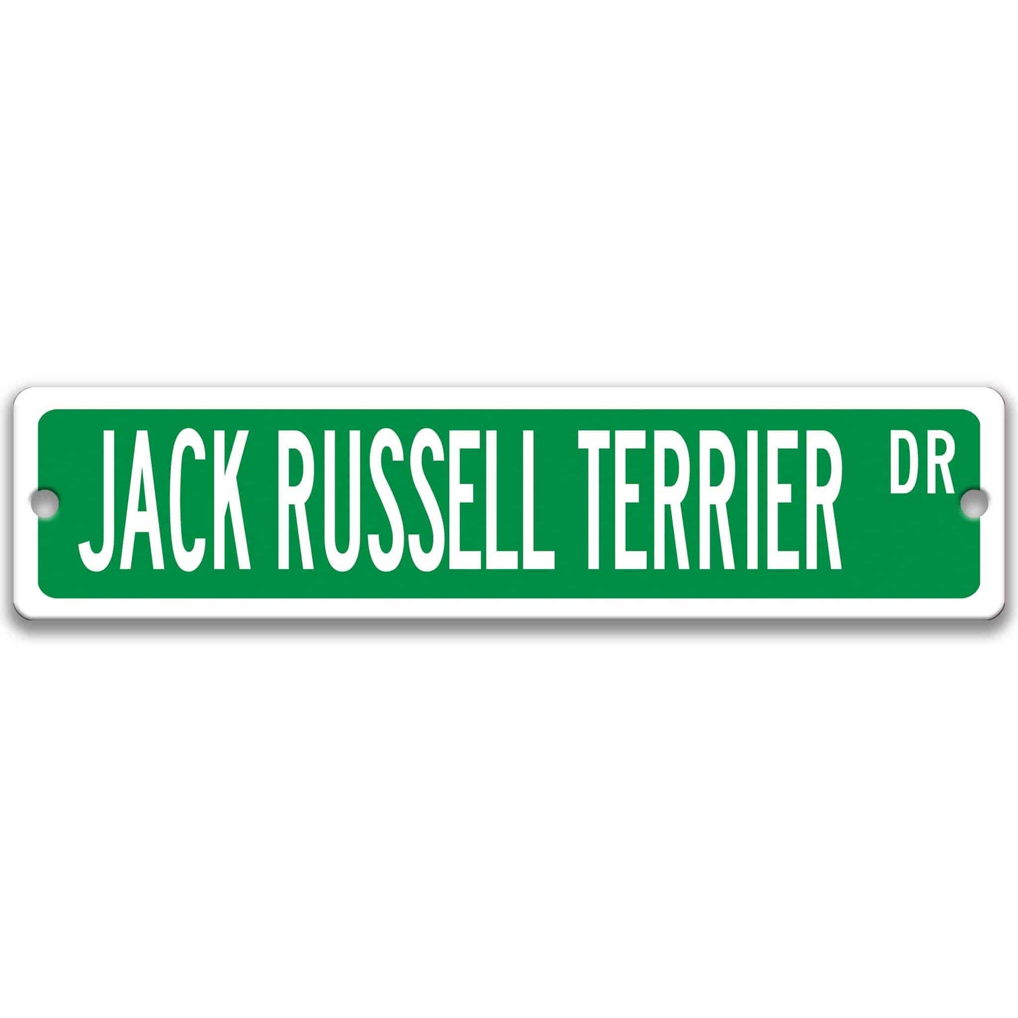 Jack Russell Terrier Dog Metal Street Sign