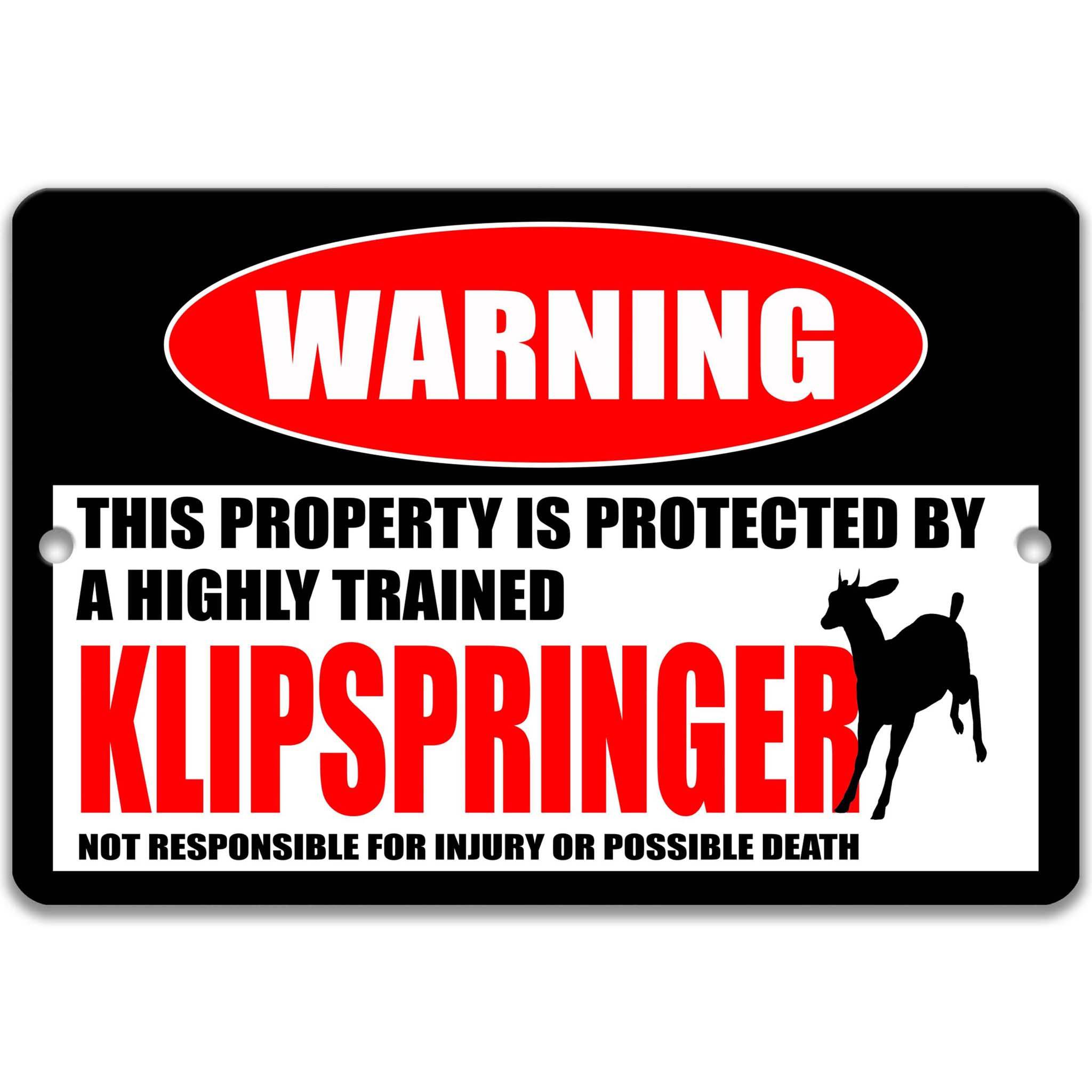 Klipspringer Warning Sign, Beware of Klipspringer Sign, African Antelope