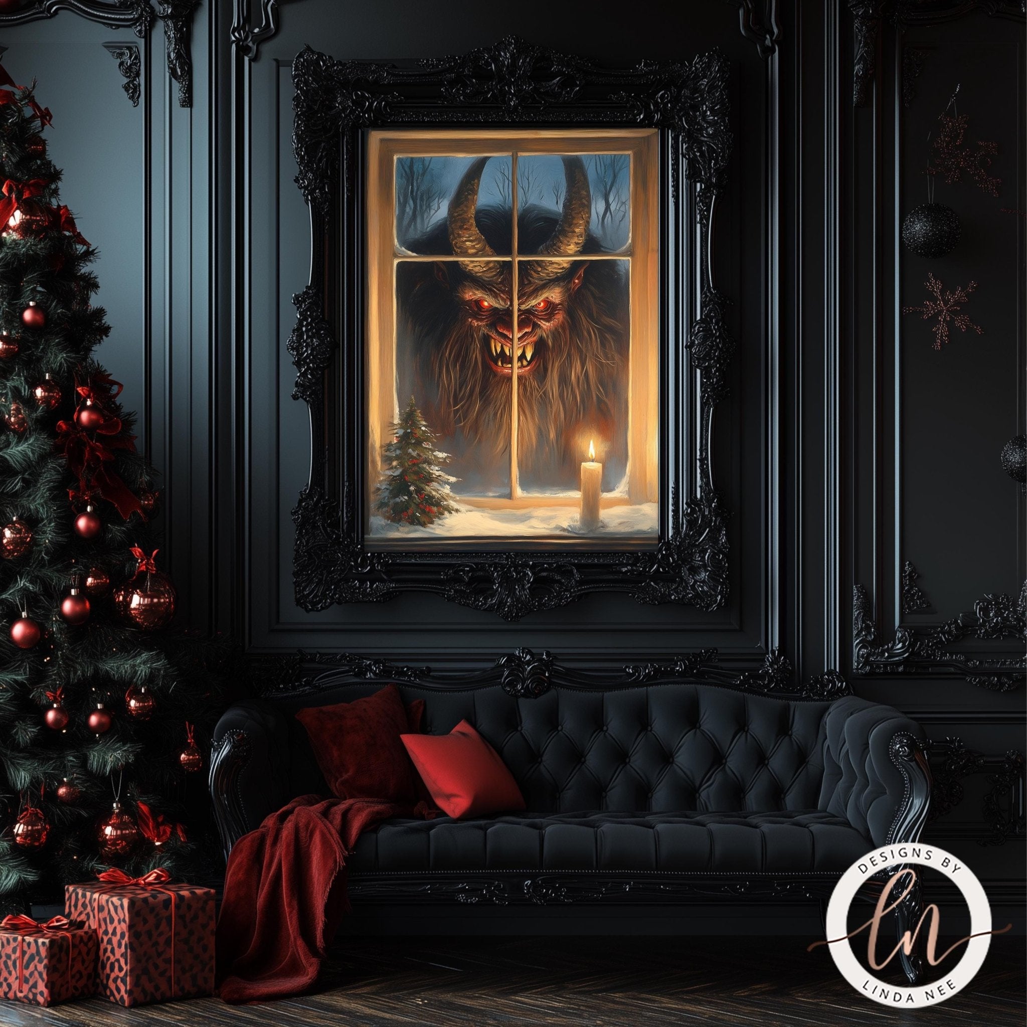 Krampus Christmas Art - Metal & Fine Print for Holiday Decor