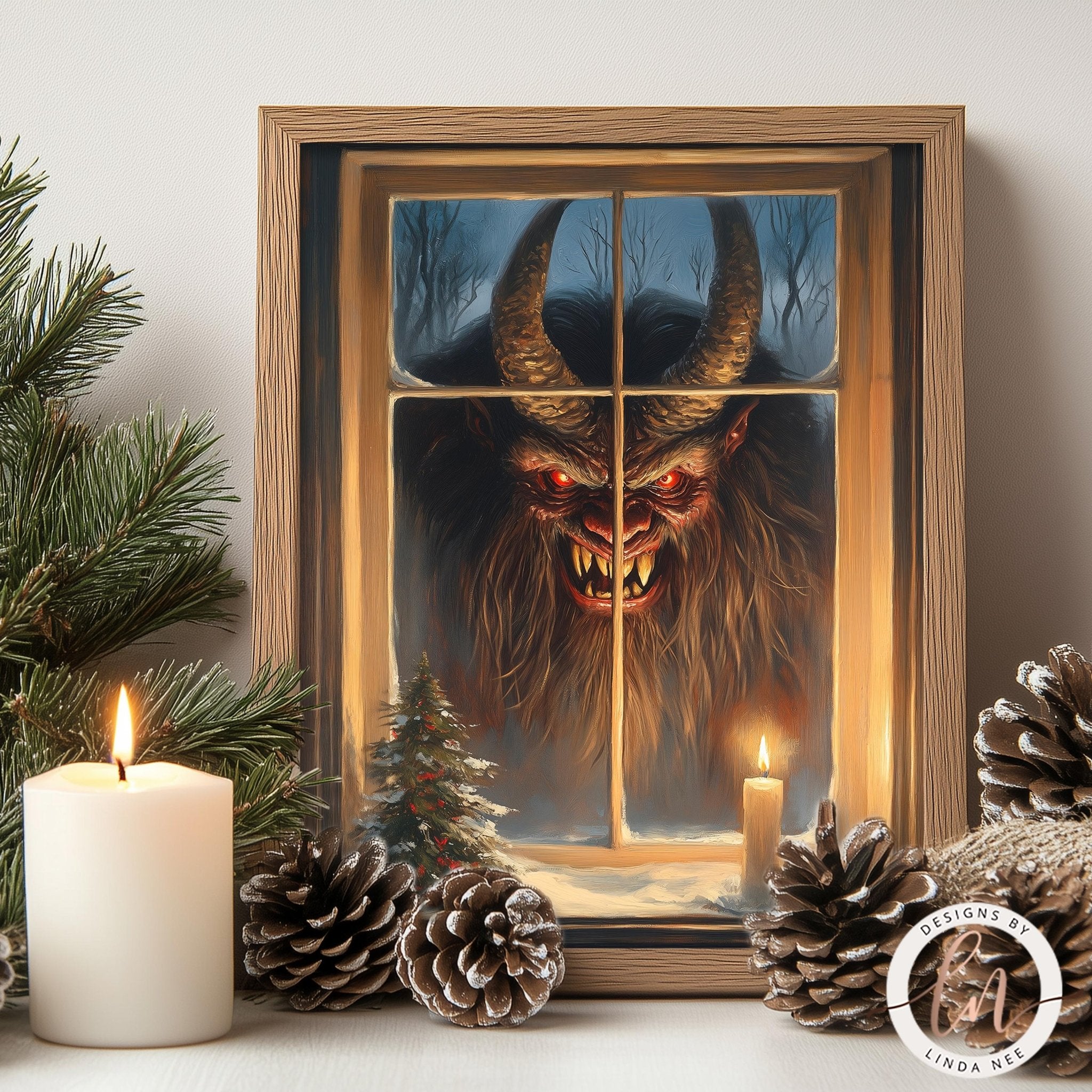 Krampus Christmas Art - Metal & Fine Print for Holiday Decor