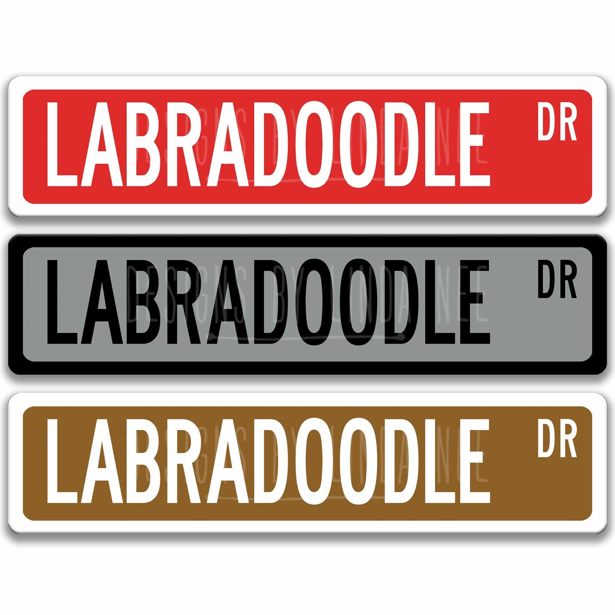 Labradoodle Dog Metal Street Sign