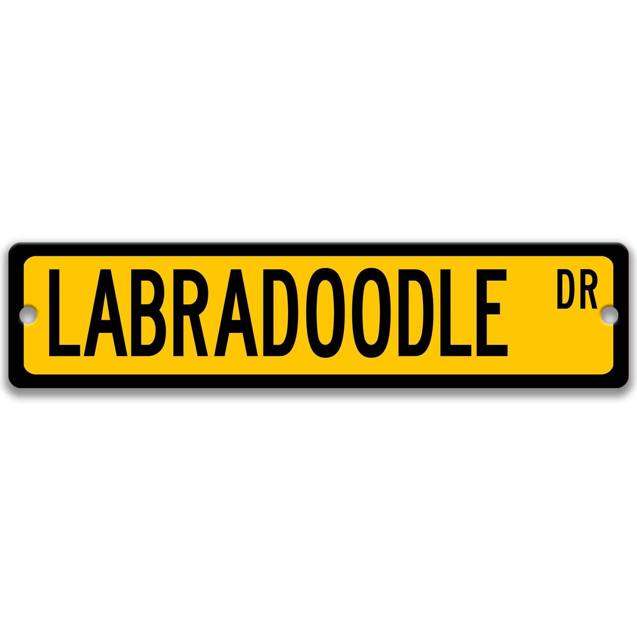 Labradoodle Dog Metal Street Sign