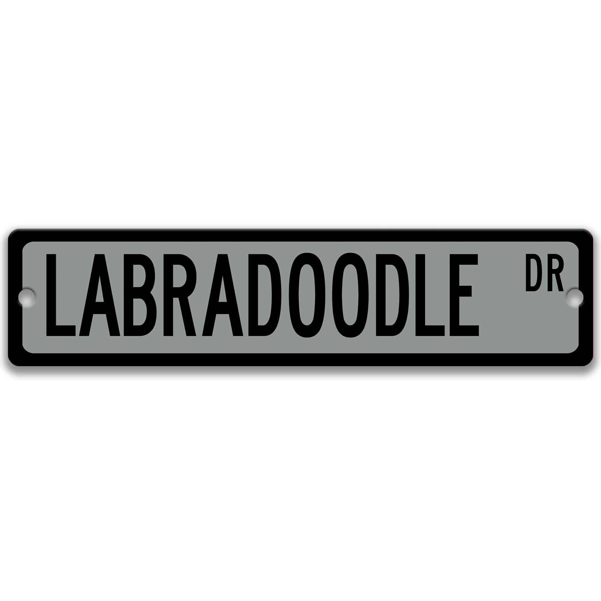 Labradoodle Dog Metal Street Sign