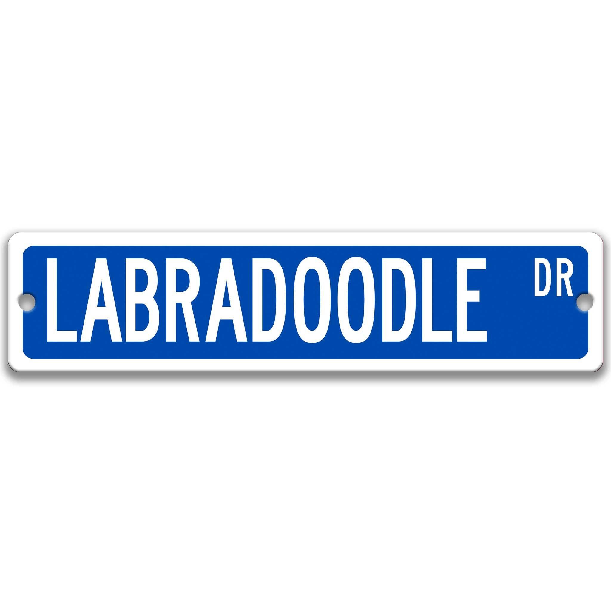 Labradoodle Dog Metal Street Sign