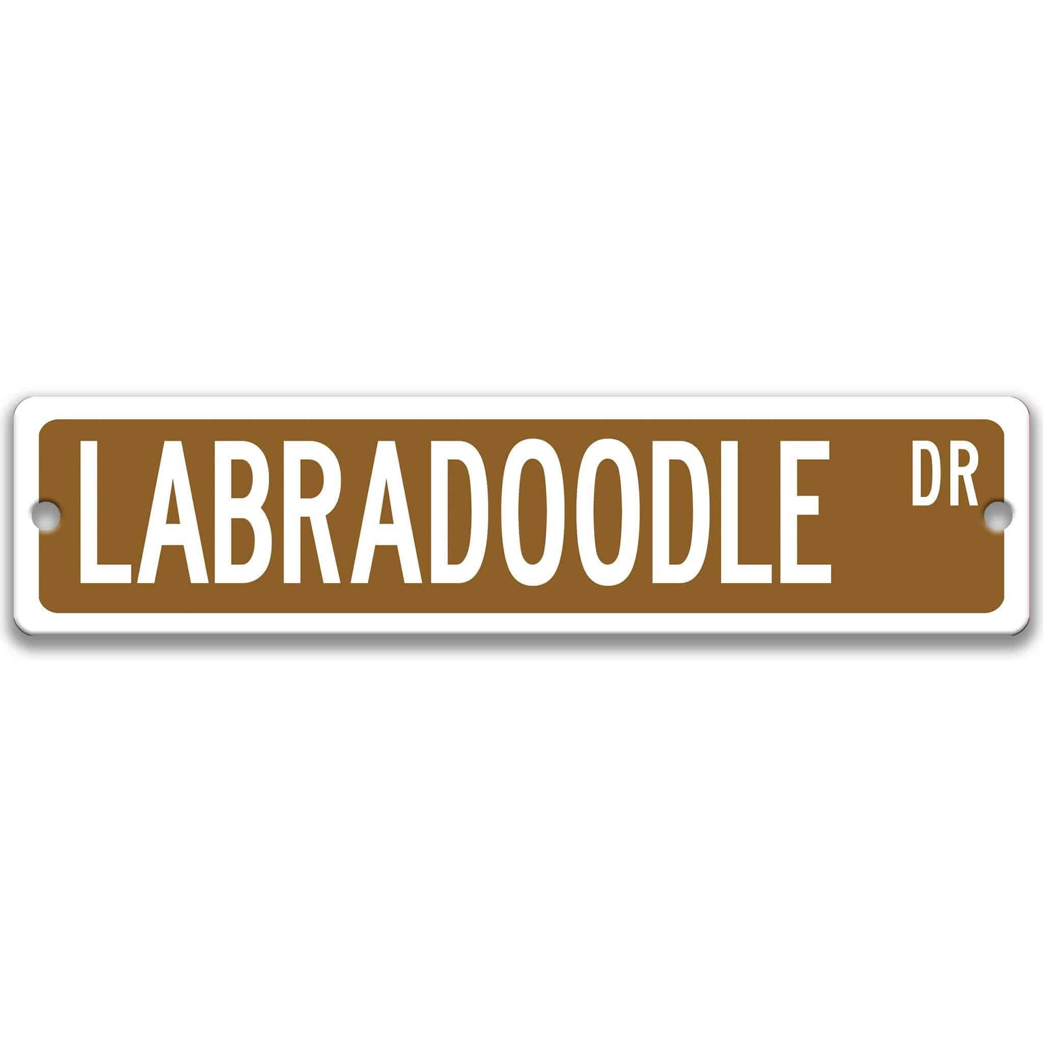 Labradoodle Dog Metal Street Sign