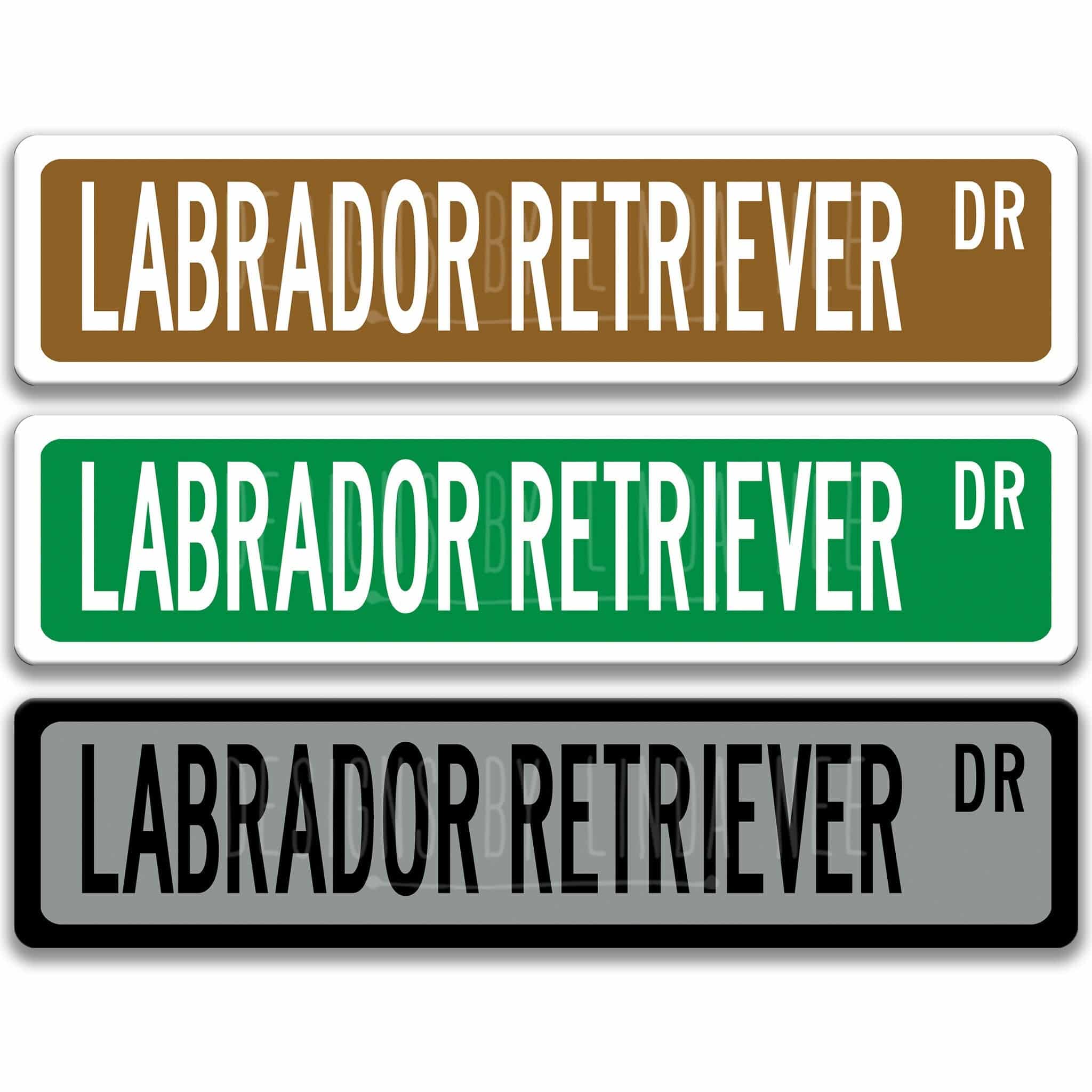 Labrador Retriever Dog Metal Street Sign