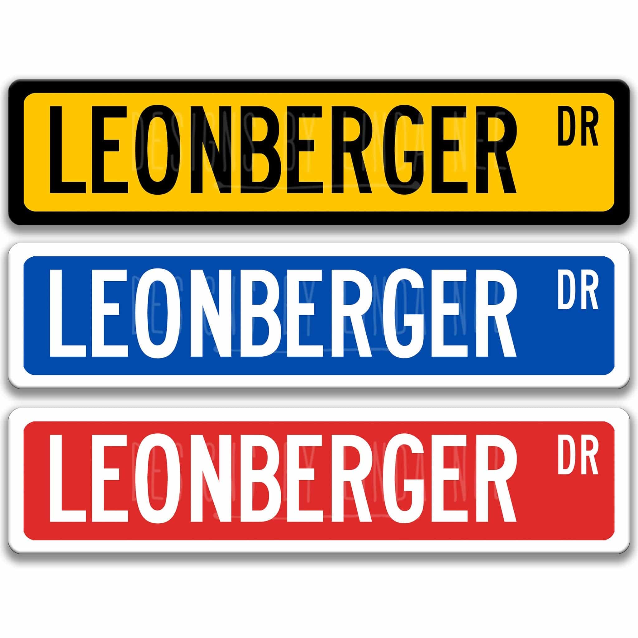 Leonberger Dog Metal Street Sign