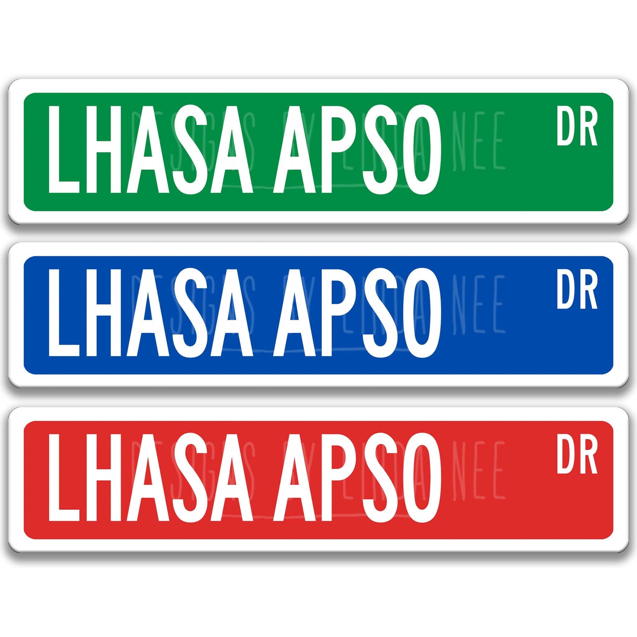 Lhasa Apso Dog Metal Street Sign