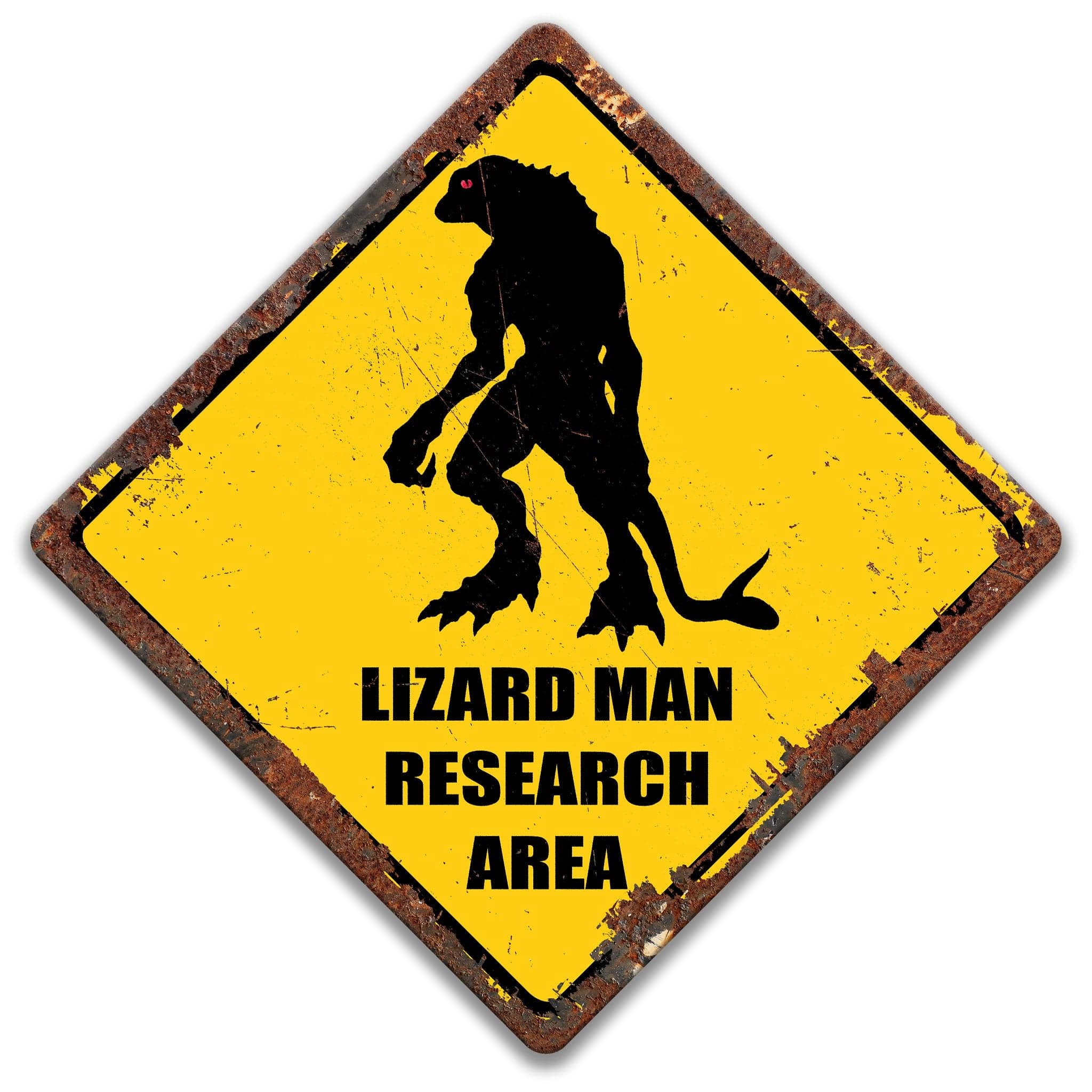 Lizard Man Research Area Sign