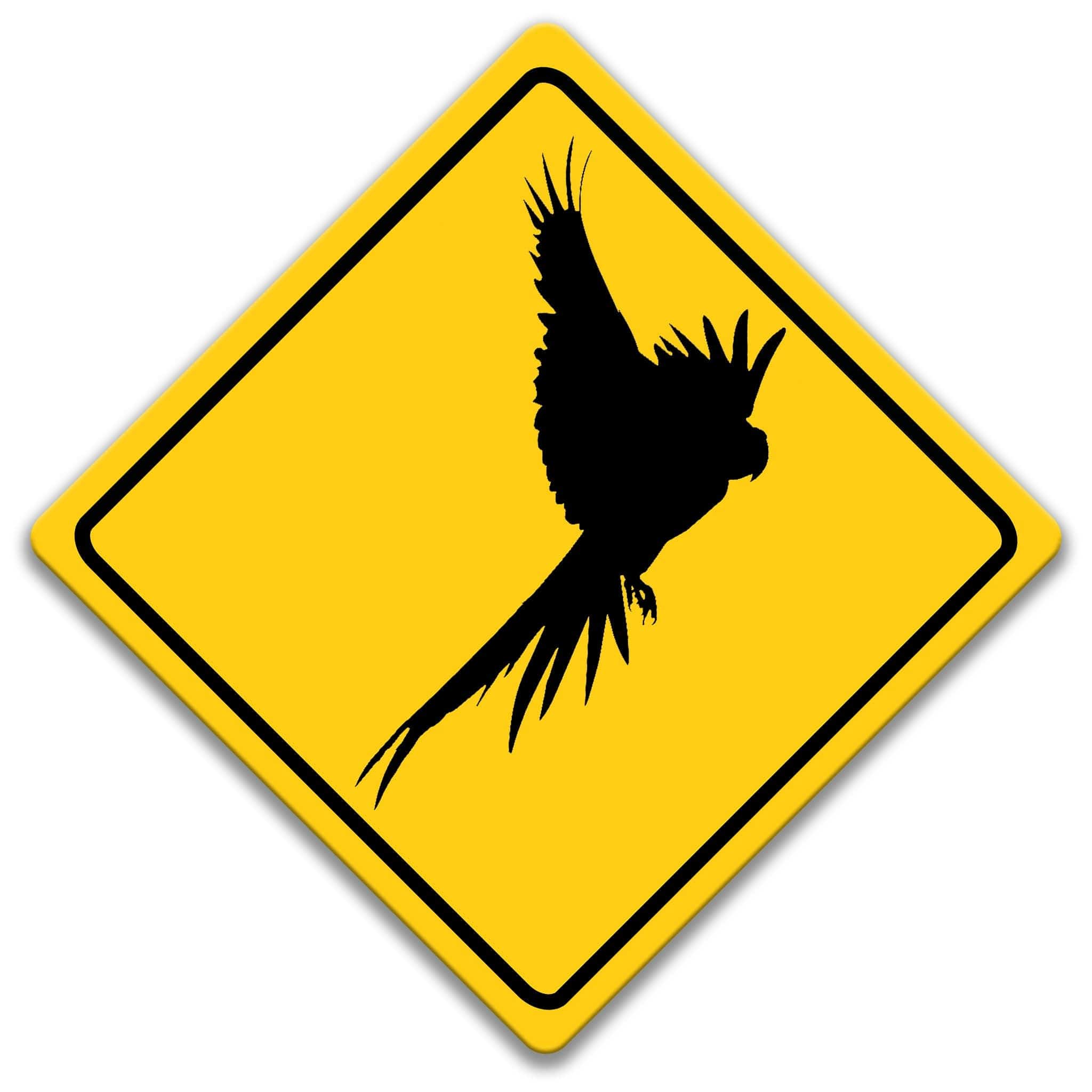 Macaw Crossing Caution Sign