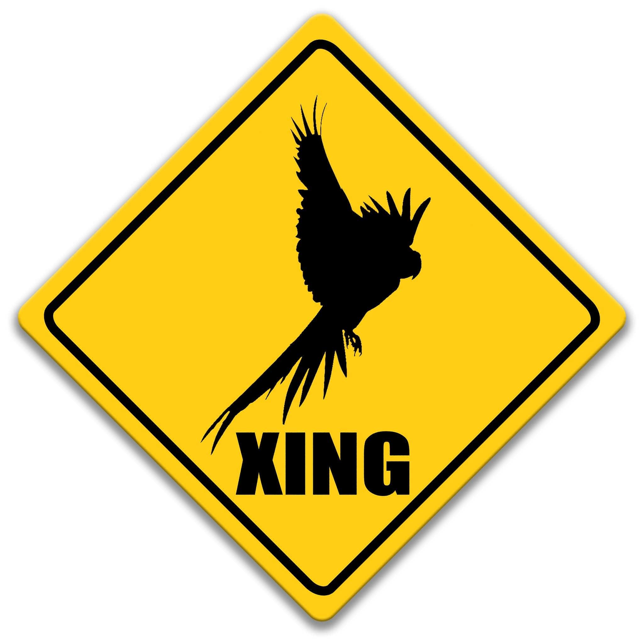 Macaw XING Caution Sign