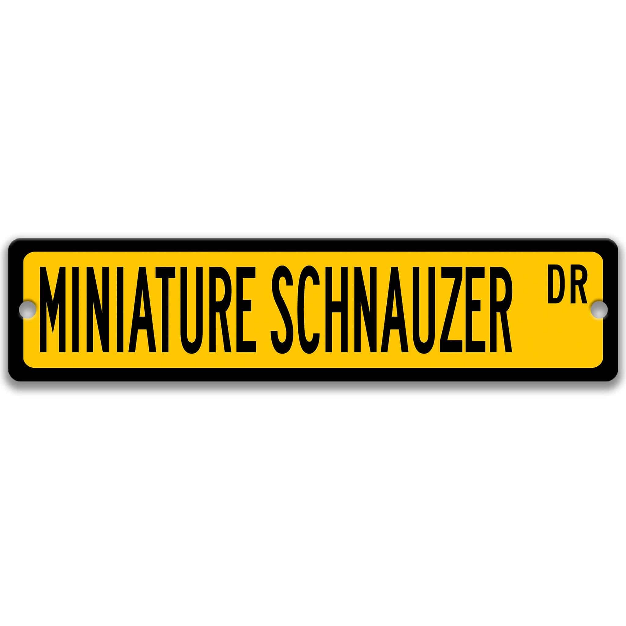 Miniature Schnauzer Dog Metal Street Sign