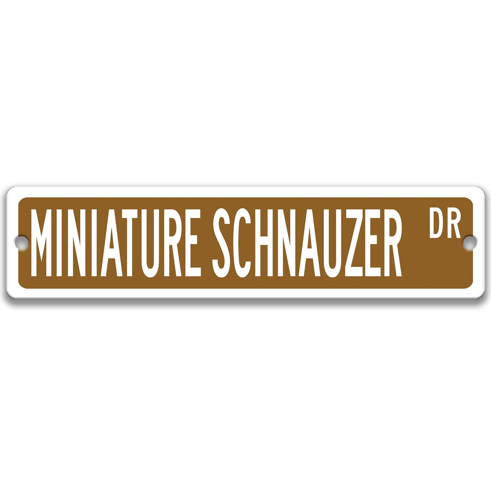 Miniature Schnauzer Dog Metal Street Sign