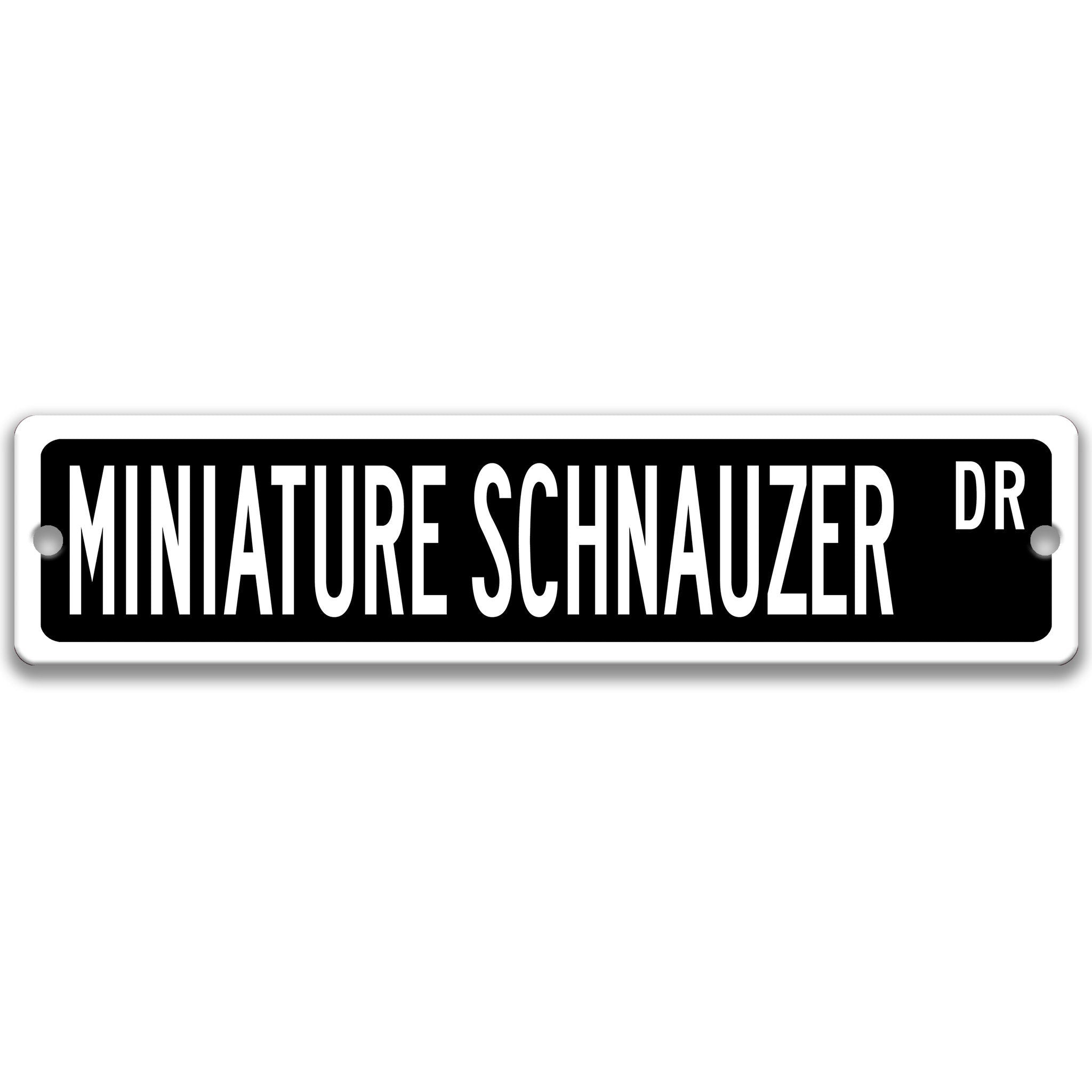 Miniature Schnauzer Dog Metal Street Sign