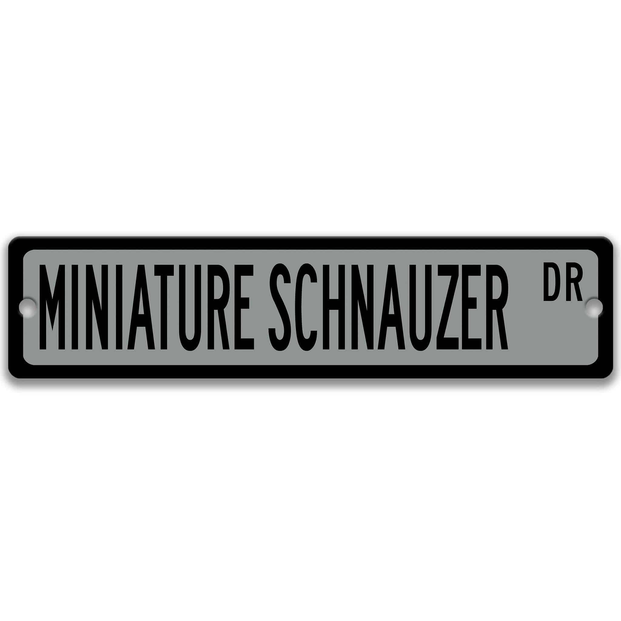 Miniature Schnauzer Dog Metal Street Sign