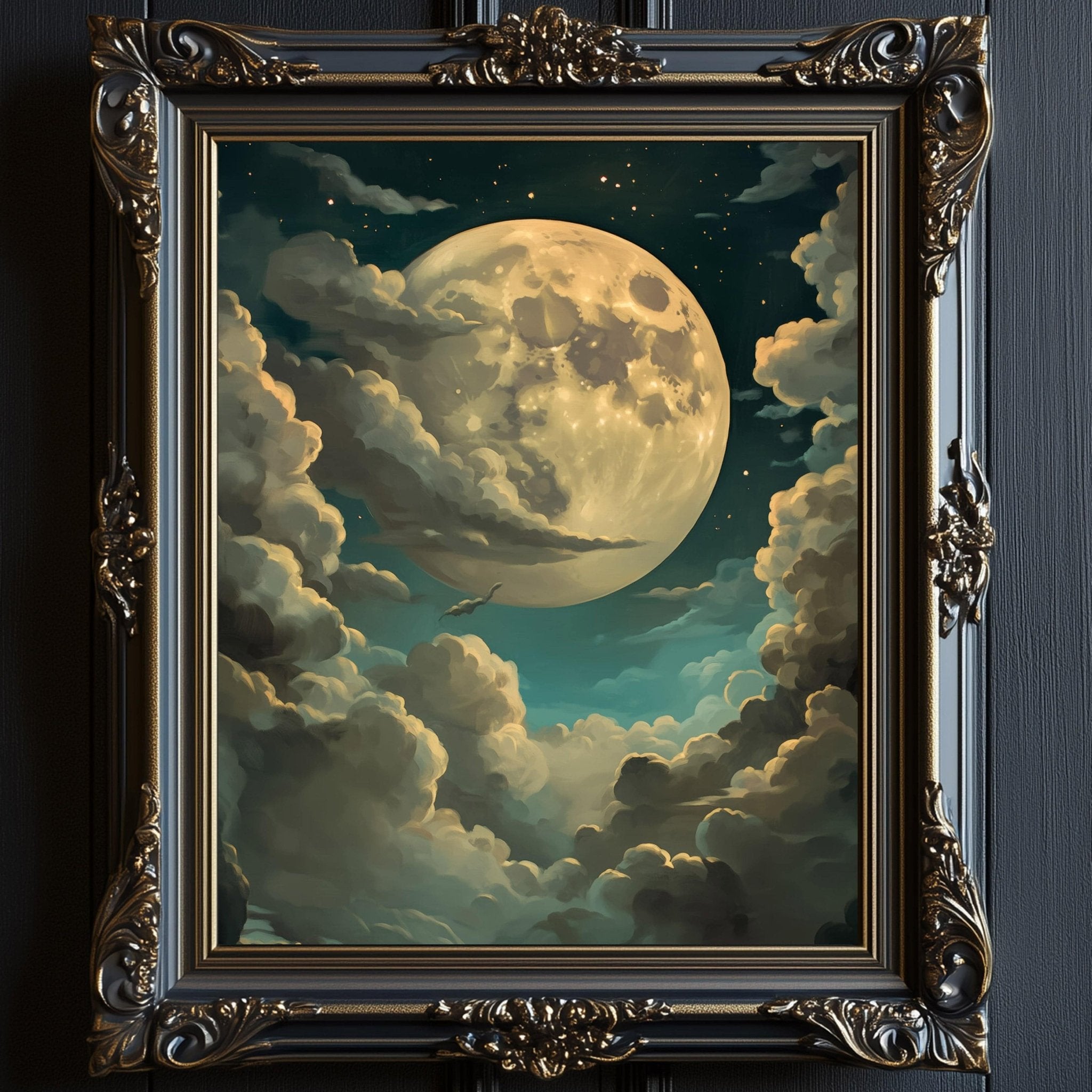 Moody Celestial Full Moon Wall Art Print - Available on Metal or Fine Art Paper