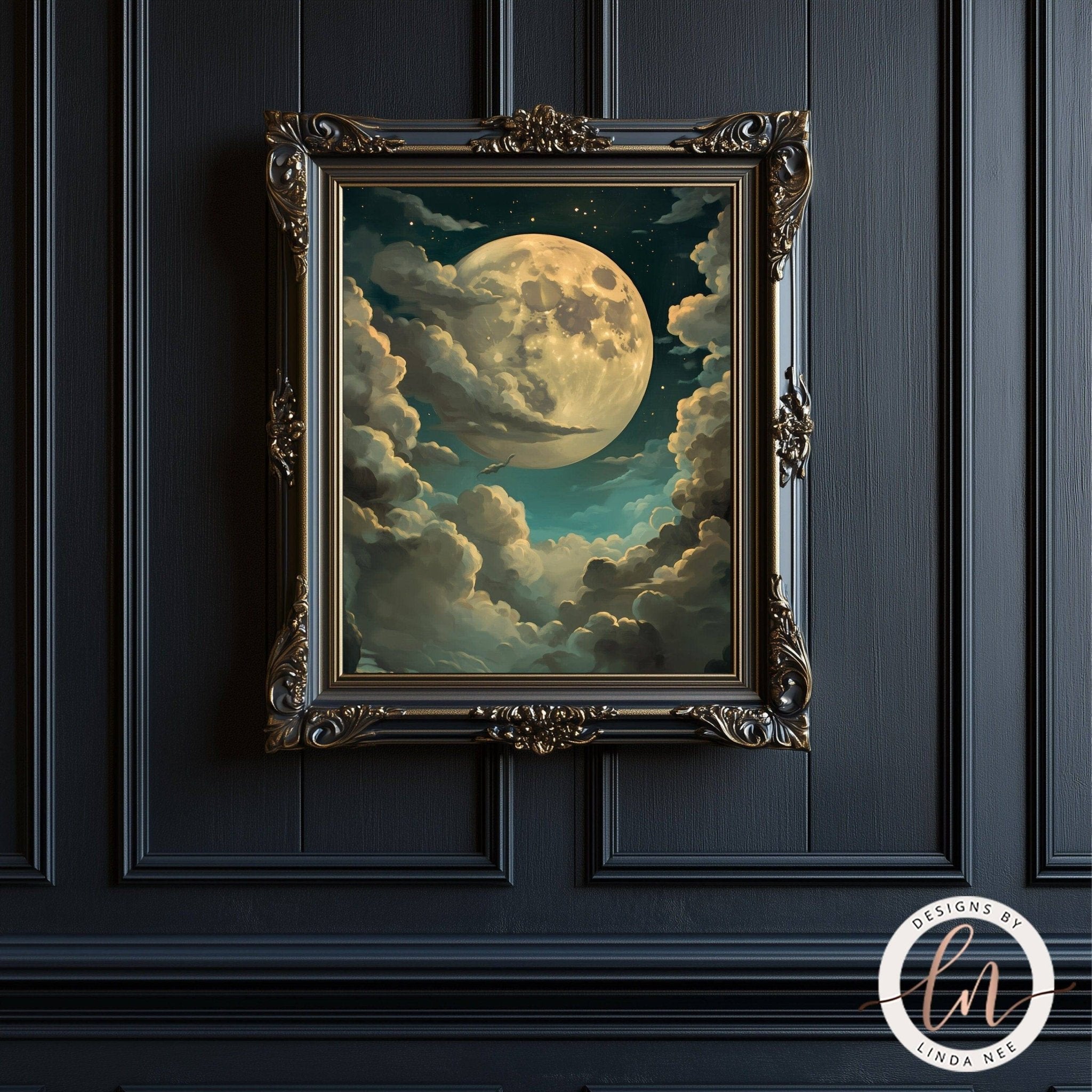 Moody Celestial Full Moon Wall Art - Metal or Paper