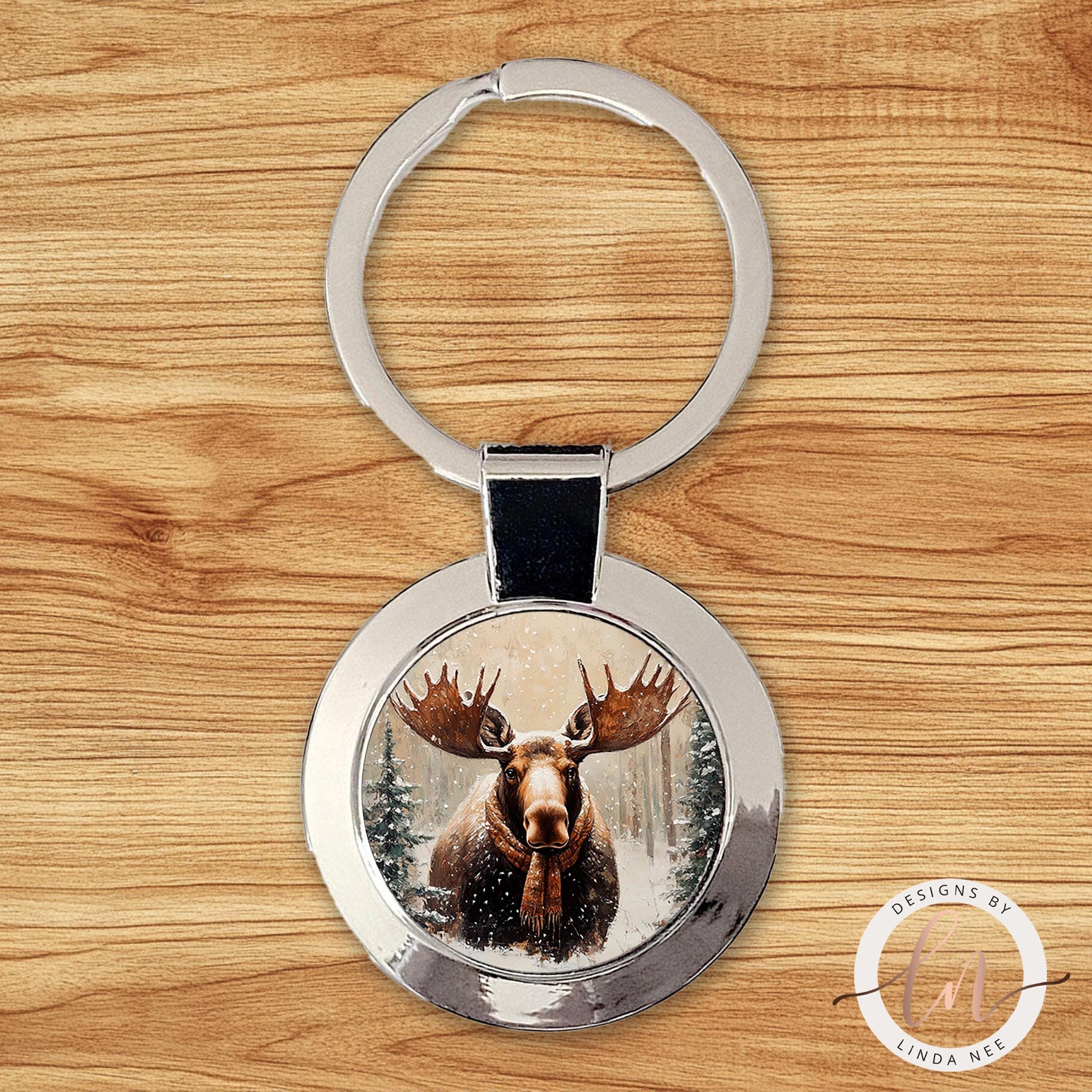 Moose Necklace - Forest Animal Pendant Winter JewelryDesigns by Linda Nee