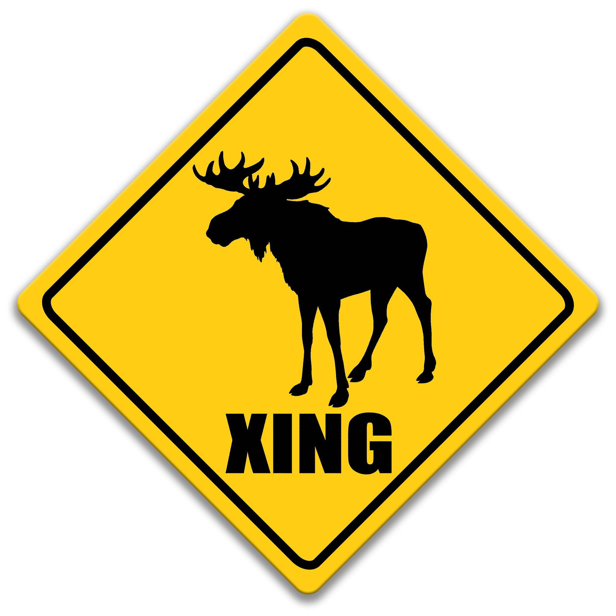 Moose XING Caution Sign